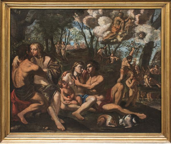 Scuola ferrarese del XVII secolo Il paradiso in terra o let delloro  - Asta Old Masters - Associazione Nazionale - Case d'Asta italiane