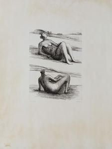 Henry Moore : Two Reclining Figures  - Asta Fotografia e multipli d'artista - Associazione Nazionale - Case d'Asta italiane