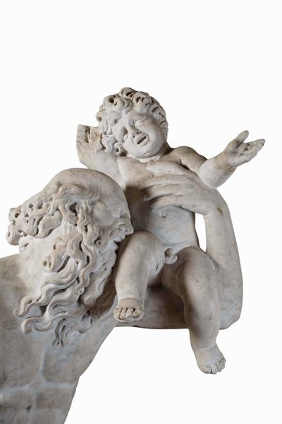 Kronos. Marmo bianco scolpito. Arte barocca del XVII secolo  - Asta Scultura e Oggetti d'Arte - Associazione Nazionale - Case d'Asta italiane