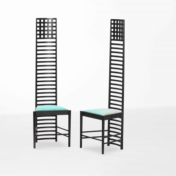 CHARLES RENNIE MACKINTOSH : Due sedie mod. Hill House.  - Asta Design Lab - Associazione Nazionale - Case d'Asta italiane