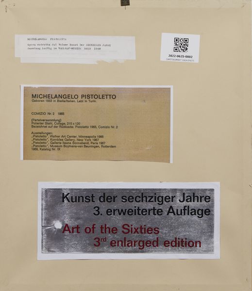 PISTOLETTO MICHELANGELO (n. 1933) : Comizio n. 2.  - Asta Asta 394 | ARTE MODERNA E CONTEMPORANEA Virtuale - Associazione Nazionale - Case d'Asta italiane