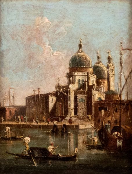 Imitatore di Francesco Guardi : Veduta di Punta della Dogana con Santa Maria della Salute  - Asta Incanti d'arte - Associazione Nazionale - Case d'Asta italiane