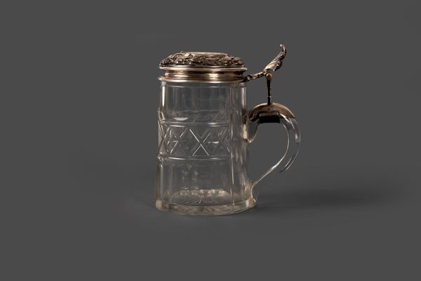 Tankard in argento e cristallo, Germania secolo XIX  - Asta Incanti d'arte - Associazione Nazionale - Case d'Asta italiane