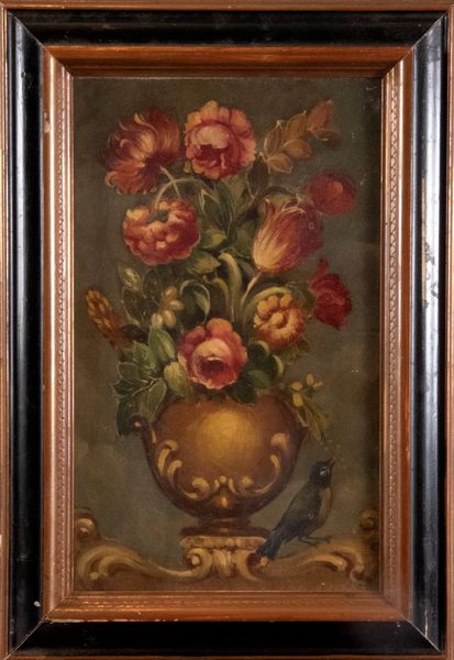 Scuola italiana, secolo XX : Coppia di nature morte con fiori in un vaso  - Asta Incanti d'arte - Associazione Nazionale - Case d'Asta italiane