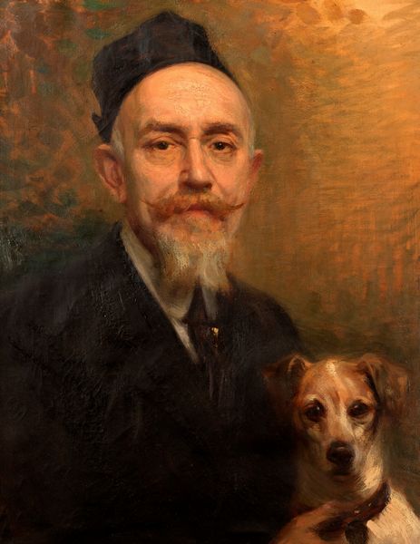 Scuola italiana, inizi secolo XX : Ritratto di anziano gentiluomo con cagnolino  - Asta Incanti d'arte - Associazione Nazionale - Case d'Asta italiane