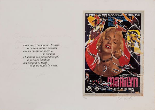 MIMMO  ROTELLA : Torner bambina  - Asta Asta a tempo di Arte Moderna e Contemporanea - Associazione Nazionale - Case d'Asta italiane