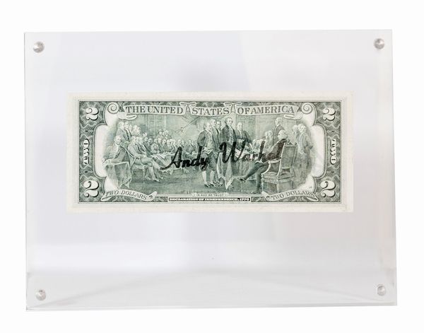 ANDY  WARHOL : 2 dollars (Thomas Jefferson)  - Asta Asta a tempo di Arte Moderna e Contemporanea - Associazione Nazionale - Case d'Asta italiane