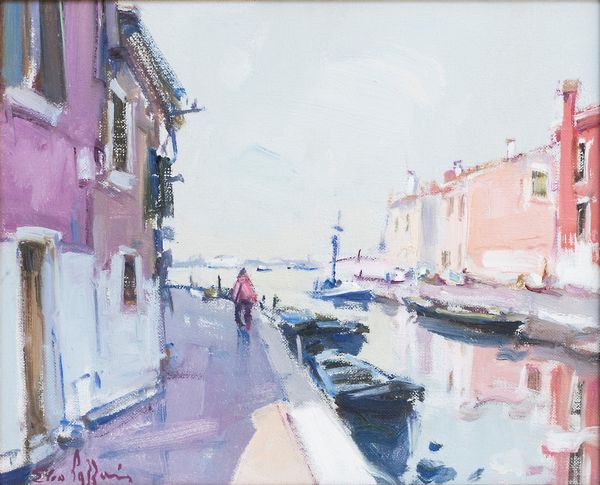 ELIO  LAZZARI : Fondamenta a Burano  - Asta Asta a tempo di Arte Moderna e Contemporanea - Associazione Nazionale - Case d'Asta italiane