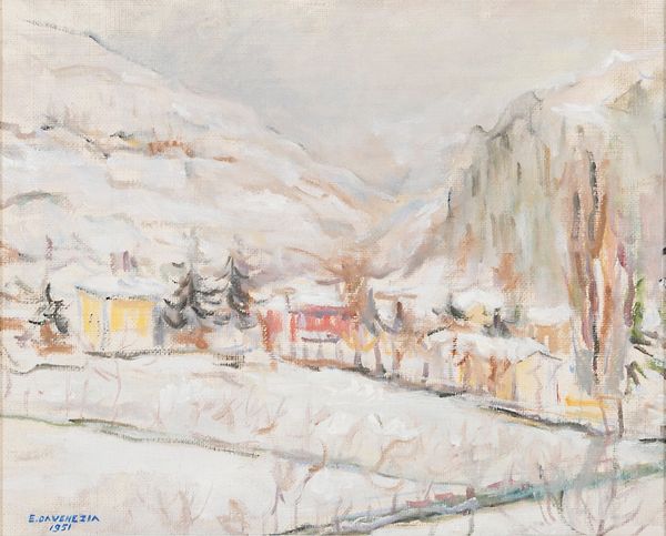 EUGENIO DA VENEZIA : Paesaggio innevato  - Asta Asta a tempo di Arte Moderna e Contemporanea - Associazione Nazionale - Case d'Asta italiane