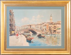 GUIDO  PERUZZI PAROLARI : Ponte di Rialto  - Asta Asta a tempo di Arte Moderna e Contemporanea - Associazione Nazionale - Case d'Asta italiane