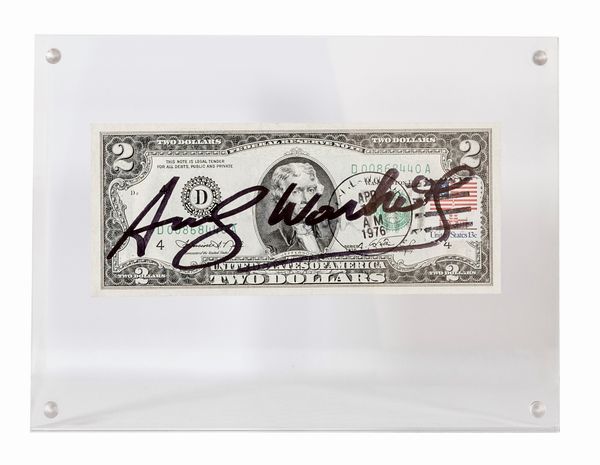 ANDY  WARHOL : 2 dollars (Thomas Jefferson)  - Asta Asta a tempo di Arte Moderna e Contemporanea - Associazione Nazionale - Case d'Asta italiane