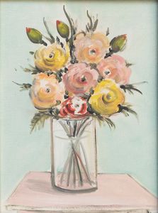 ALDO BERGAMINI : Vaso di fiori  - Asta Asta a tempo di Arte Moderna e Contemporanea - Associazione Nazionale - Case d'Asta italiane