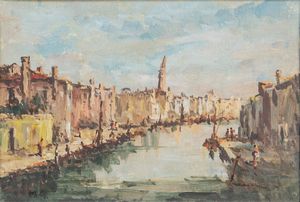 MARCO GANDOLFO : Canale veneziano  - Asta Asta a tempo di Arte Moderna e Contemporanea - Associazione Nazionale - Case d'Asta italiane