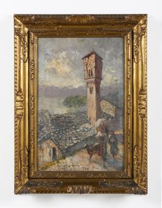 TODESCHINI PIERO (1888 - 1945) : Veduta del lago di Como  - Asta Asta 395 | ARTE ANTICA E DEL XIX SECOLO Online - Associazione Nazionale - Case d'Asta italiane