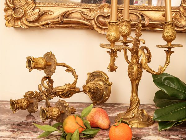 Coppia di candelabri in bronzo dorato  - Asta L'Arte di Arredare - Associazione Nazionale - Case d'Asta italiane