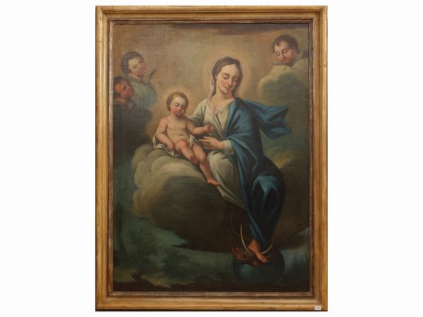 Scuola dell'Italia centrale : Madonna dell'Apocalisse  - Asta L'Arte di Arredare - Associazione Nazionale - Case d'Asta italiane