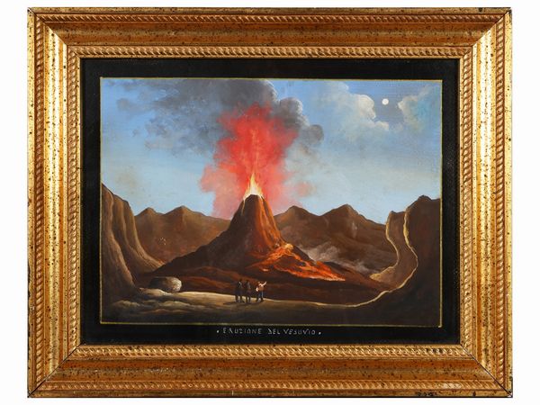 Eruzione del Vesuvio  - Asta L'Arte di Arredare - Associazione Nazionale - Case d'Asta italiane