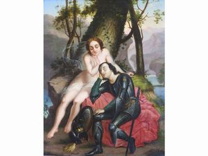 Seguace di Ary Scheffer del XIX secolo - Scena dall'Orlando Furioso