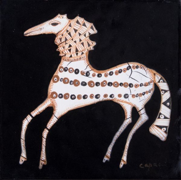 Due piastrelle raffiguranti Cavallo  - Asta Arte moderna, contemporanea e grafica  - Associazione Nazionale - Case d'Asta italiane