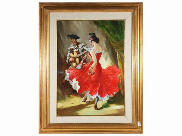 Aldo Affortunati : Ballerina di flamenco  - Asta Arte Moderna e Contemporanea - Associazione Nazionale - Case d'Asta italiane