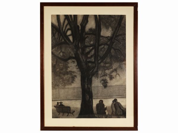 Fillide Levasti : Albero e pachina 1940 circa  - Asta Arte Moderna e Contemporanea - Associazione Nazionale - Case d'Asta italiane