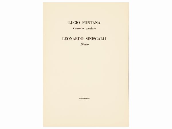 LUCIO FONTANA : Concetto spaziale - Leonardo Sinisgalli, Diario  - Asta Arte Moderna e Contemporanea - Associazione Nazionale - Case d'Asta italiane