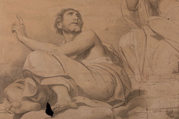 Francesco Coghetti : Cartone preparatorio per la cupola del Duomo di Bergamo  - Asta Arte figurativa tra XIX e XX secolo - Associazione Nazionale - Case d'Asta italiane