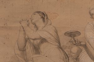 Francesco Coghetti : Cartone preparatorio per la cupola del Duomo di Bergamo  - Asta Arte figurativa tra XIX e XX secolo - Associazione Nazionale - Case d'Asta italiane