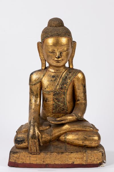 Buddha in legno dorato. Sud-est Asia, secolo XX  - Asta Incanti d'Asia / Arte del sud-est asiatico e Cina - Associazione Nazionale - Case d'Asta italiane