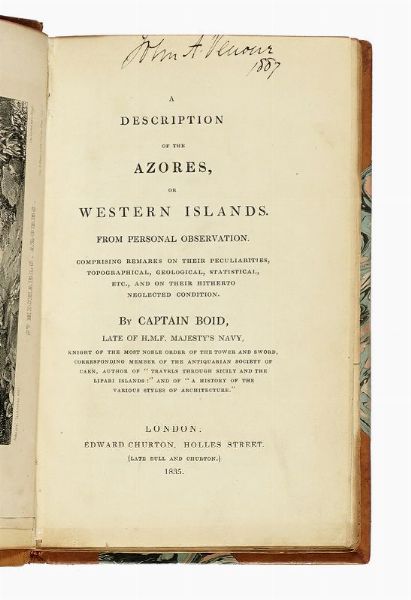 EDWARD BOID : A Description of the Azores, or Western Islands.  - Asta Libri, autografi e manoscritti - Associazione Nazionale - Case d'Asta italiane