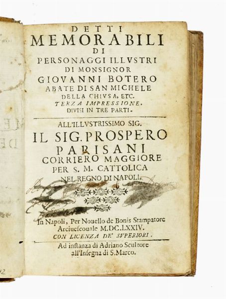 Girolamo Ruscelli : Indice degl'uomini illustri...  - Asta Libri, autografi e manoscritti - Associazione Nazionale - Case d'Asta italiane