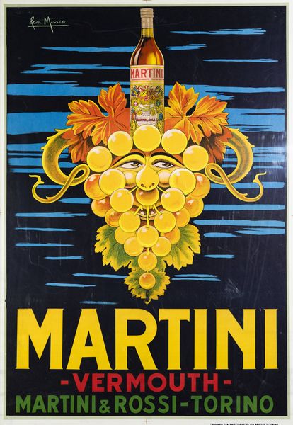 MANIFESTO : Martini - Vermouth - Martini & Rossi - Torino  - Asta Grafica - Associazione Nazionale - Case d'Asta italiane