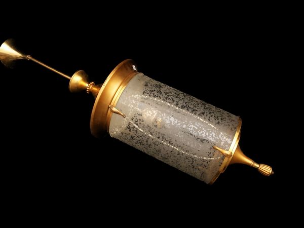 Lanterna cilindrica in vetro e ottone  - Asta L'Arte di Arredare - Associazione Nazionale - Case d'Asta italiane