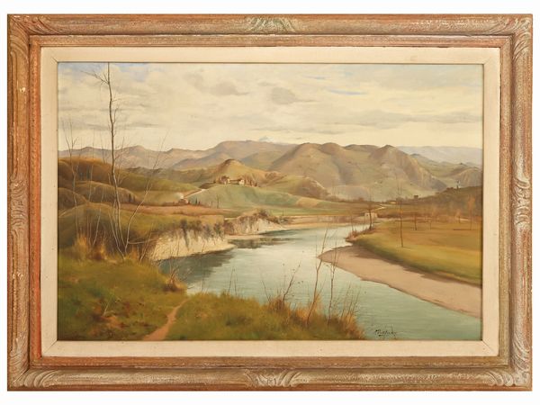 Rutilio Muti : Il fiume 1941  - Asta L'Arte di Arredare - Associazione Nazionale - Case d'Asta italiane