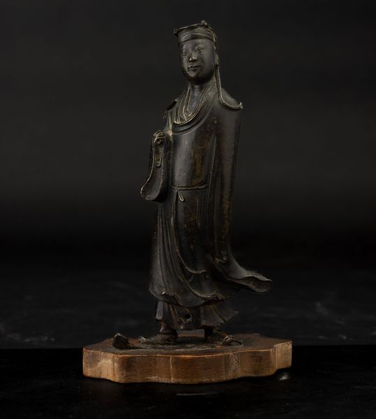 Figura di saggio in bronzo, Cina, Dinastia Ming, XVII secolo  - Asta Arte orientale - Associazione Nazionale - Case d'Asta italiane