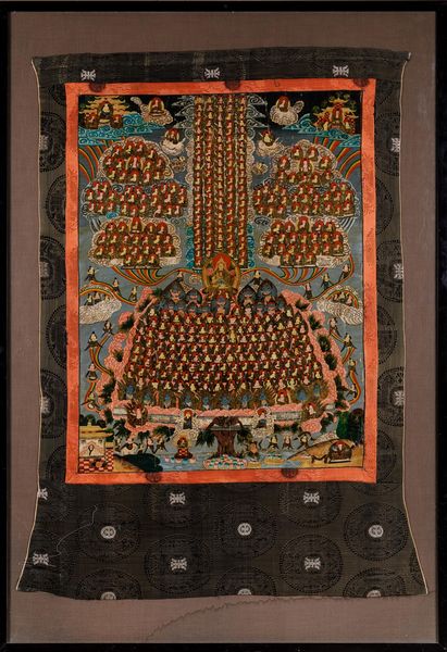 Thangka su seta raffigurante Lama Tsogkhapa e Gelupta Refuge Tree, Tibet, XX secolo  - Asta Arte orientale - Associazione Nazionale - Case d'Asta italiane