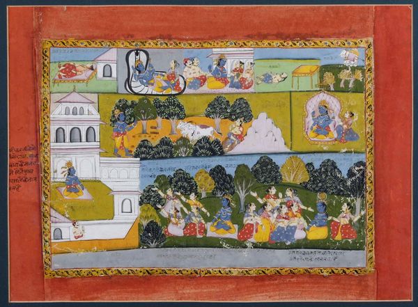 Miniatura su carta raffigurante episodi della vita di Krishna, India, XIX secolo  - Asta Arte orientale - Associazione Nazionale - Case d'Asta italiane