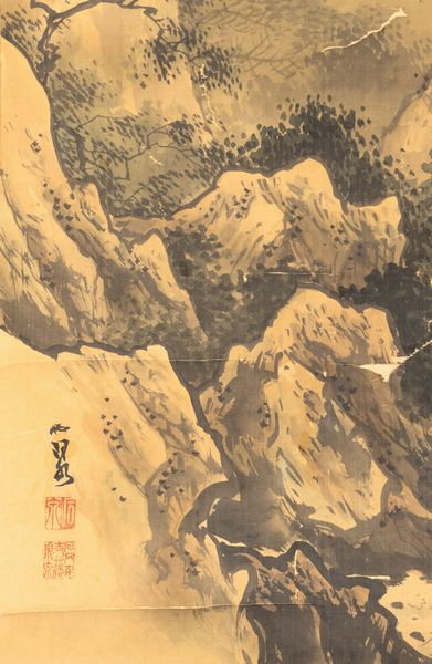 Dipinto su carta raffigurante paesaggio con iscrizione, Cina, Dinastia Qing, XIX secolo  - Asta Arte orientale - Associazione Nazionale - Case d'Asta italiane