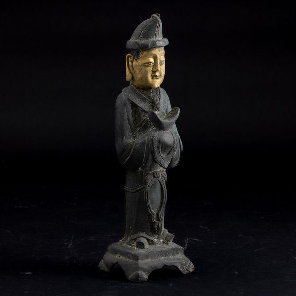 Figura di saggio stante in bronzo parzialmente dorato a freddo, Cina, Dinastia Ming, XVII secolo  - Asta Fine Chinese Works of Art - Associazione Nazionale - Case d'Asta italiane