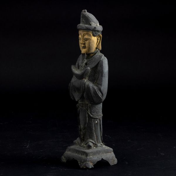 Figura di saggio stante in bronzo parzialmente dorato a freddo, Cina, Dinastia Ming, XVII secolo  - Asta Fine Chinese Works of Art - Associazione Nazionale - Case d'Asta italiane