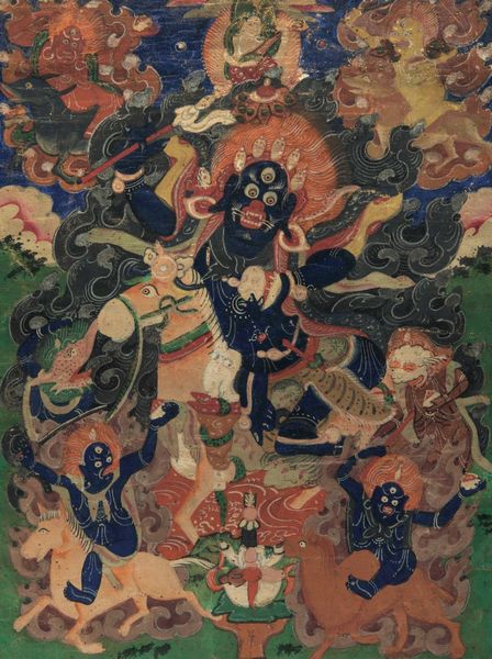 Thangka su seta raffigurante divinit centrale a cavallo e altre divinit, Tibet, XVIII secolo  - Asta Fine Chinese Works of Art - Associazione Nazionale - Case d'Asta italiane