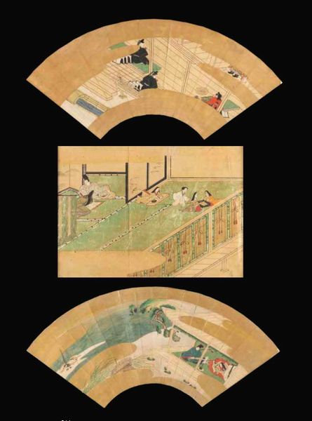 Lotto composto da tre dipinti su carta raffiguranti scene di vita comune, Giappone, periodo Edo, XVIII secolo  - Asta Fine Chinese Works of Art - Associazione Nazionale - Case d'Asta italiane