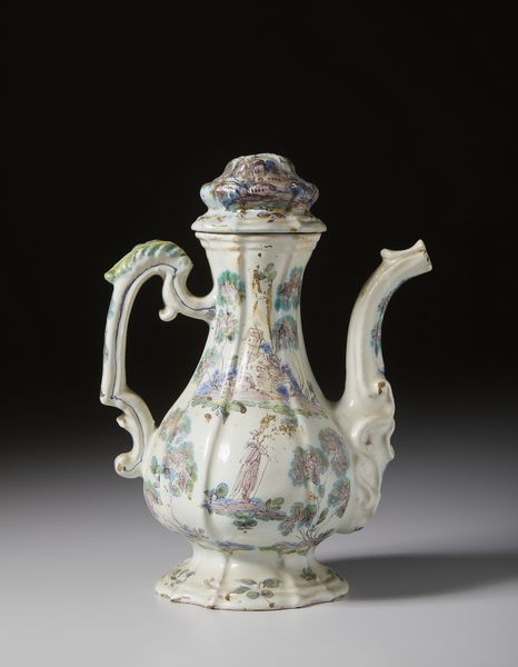 MANIFATTURA GIUSEPPE BARTOLUCCI, PESARO, 1760 CIRCA : Caffettiera in maiolica con corpo piriforme e costolato, decorato con motivo 'a paesini' in bruno di manganese  - Asta Asta 401 | ARTE ANTICA E DEL XIX SECOLO Online - Associazione Nazionale - Case d'Asta italiane