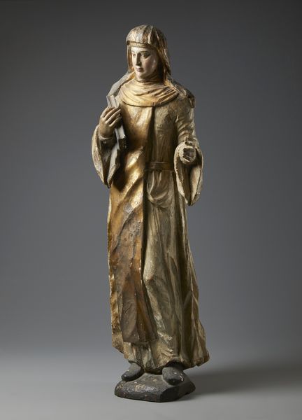 SCULTORE DEL XVI SECOLO : Figura di santa in legno intagliato e parzialmente dorato, probabilmente Santa Brigida o Santa Scolastica  - Asta Asta 401 | ARTE ANTICA E DEL XIX SECOLO Online - Associazione Nazionale - Case d'Asta italiane