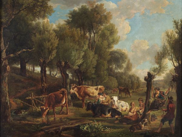 DEMARNE JEAN-LOUIS (1752 - 1829) : Attribuito a. Scena pastorale con armenti e personaggi  - Asta Asta 401 | ARTE ANTICA E DEL XIX SECOLO Online - Associazione Nazionale - Case d'Asta italiane