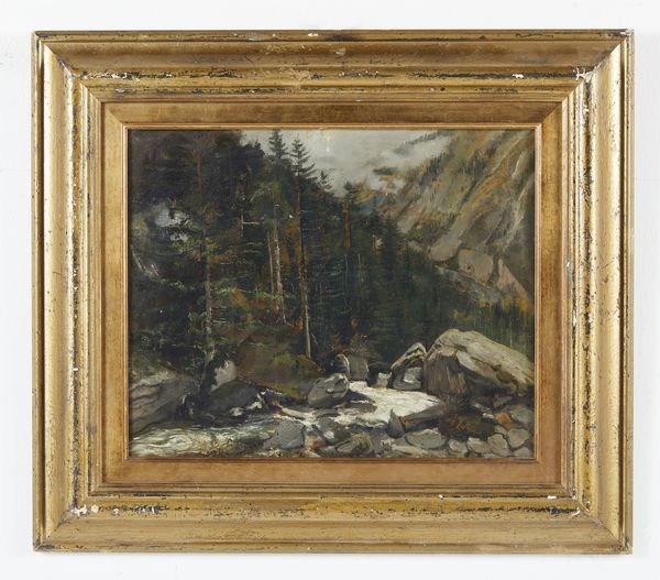 AMUS EUGENIO (1834 - 1899) : Paesaggio montano  - Asta Asta 401 | ARTE ANTICA E DEL XIX SECOLO Online - Associazione Nazionale - Case d'Asta italiane