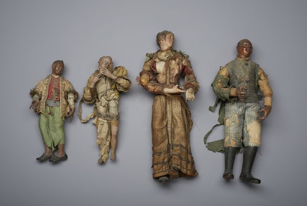 MANIFATTURA NAPOLETANA DEL XIX SECOLO : Quattro figure da presepe in terracotta e tessuto  - Asta Asta 401 | ARTE ANTICA E DEL XIX SECOLO Online - Associazione Nazionale - Case d'Asta italiane