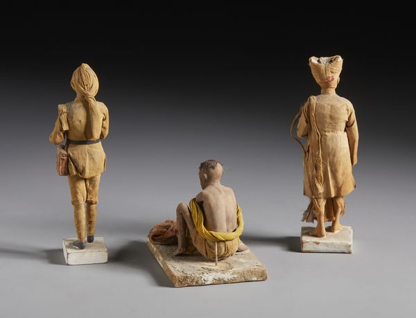 MANIFATTURA DEL XX SECOLO : Cinque figure raffiguranti personaggi dell'India britannica in terracotta e tessuto  - Asta Asta 401 | ARTE ANTICA E DEL XIX SECOLO Online - Associazione Nazionale - Case d'Asta italiane