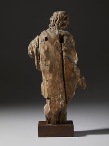 SCULTORE ITALIANO DEL XVII SECOLO : Angelo in legno scolpito  - Asta Asta 401 | ARTE ANTICA E DEL XIX SECOLO Online - Associazione Nazionale - Case d'Asta italiane