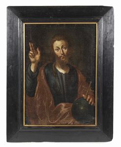 ARTISTA DEL XVI SECOLO : Cristo Salvator Mundi  - Asta Asta 401 | ARTE ANTICA E DEL XIX SECOLO Online - Associazione Nazionale - Case d'Asta italiane